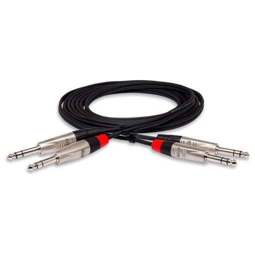Hosa Pro Stereo Interconnect Dual REAN 1/4 in TRS to Same - 3m