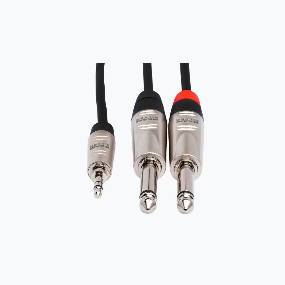 Alternative view of Hosa HMP-010Y Pro Stereo Breakout Cable - 3.5mm TRS Male to Dual 1/4-inch TS Male - 3 meters