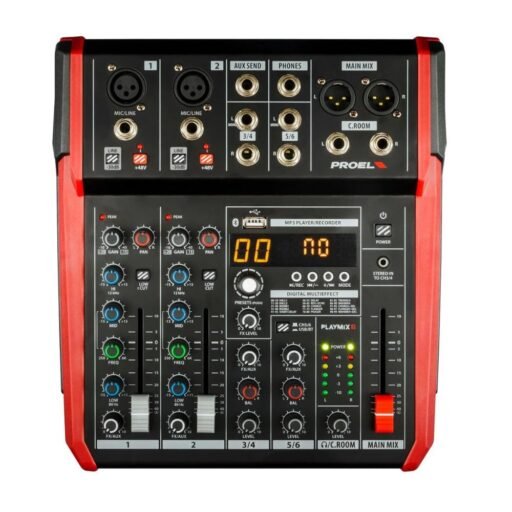 PROEL PLAYMIX 6 Audio Mixer with Player, Recorder and Effects