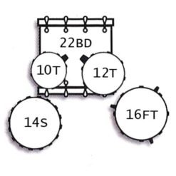 Alternative view of Tamburo TB T5 R22RSSK T5 Series Complete Drum Set - Red Sparkle
