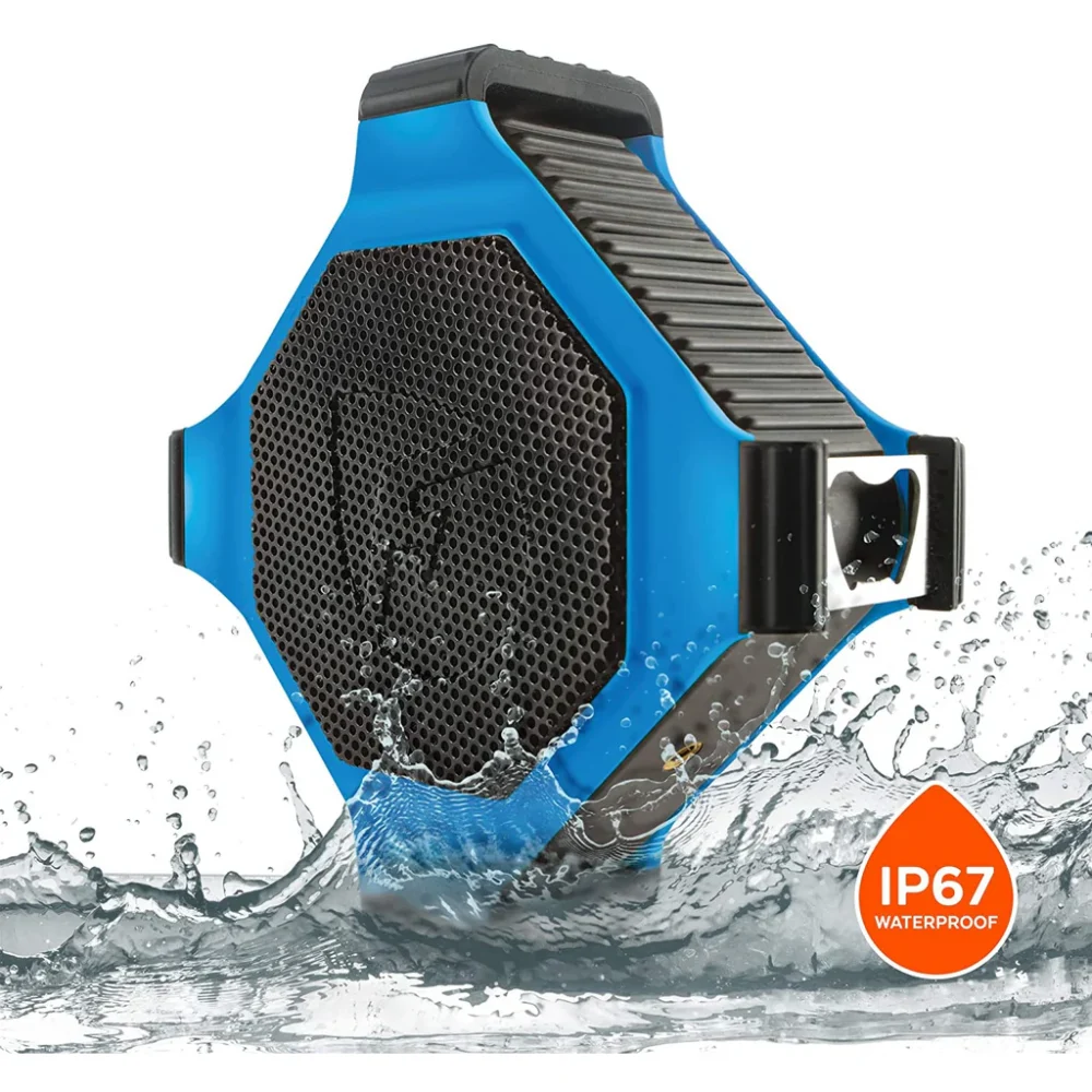 Alternative view of EcoXgear EcoEdge Waterproof Battery Bluetooth Speaker with RGB Lights (Blue)