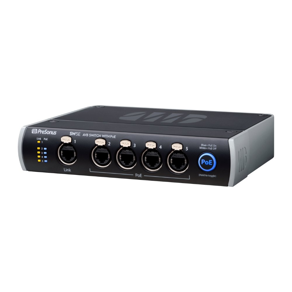 Alternative view of PreSonus SW5E Network Switch and Bridge