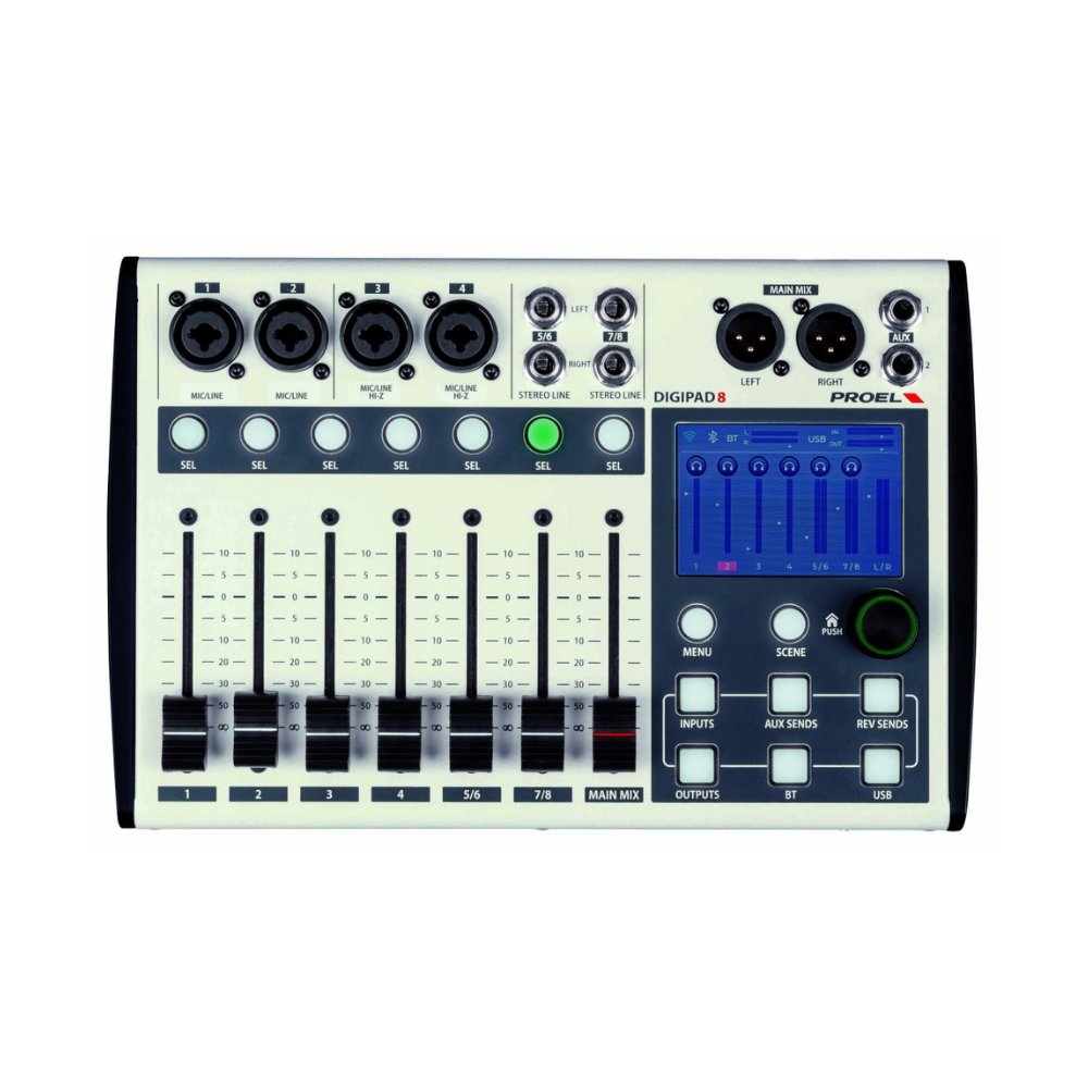 PROEL DIGIPAD8 USB-Bluetooth 8-channel Digital Mixer