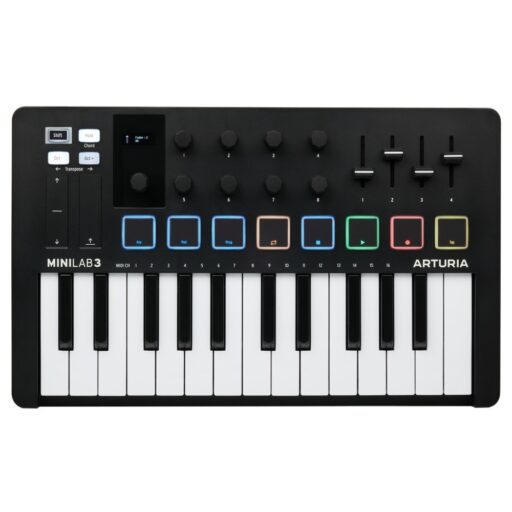 Arturia MiniLab 3 25 Slim-key Midi Keyboard Controller - Black Edition