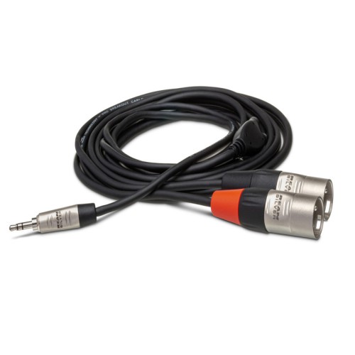 Hosa HMX-010Y Pro Stereo Breakout Cable - 3.5mm TRS Male to Dual XLR Male - 10 foot (3meters)