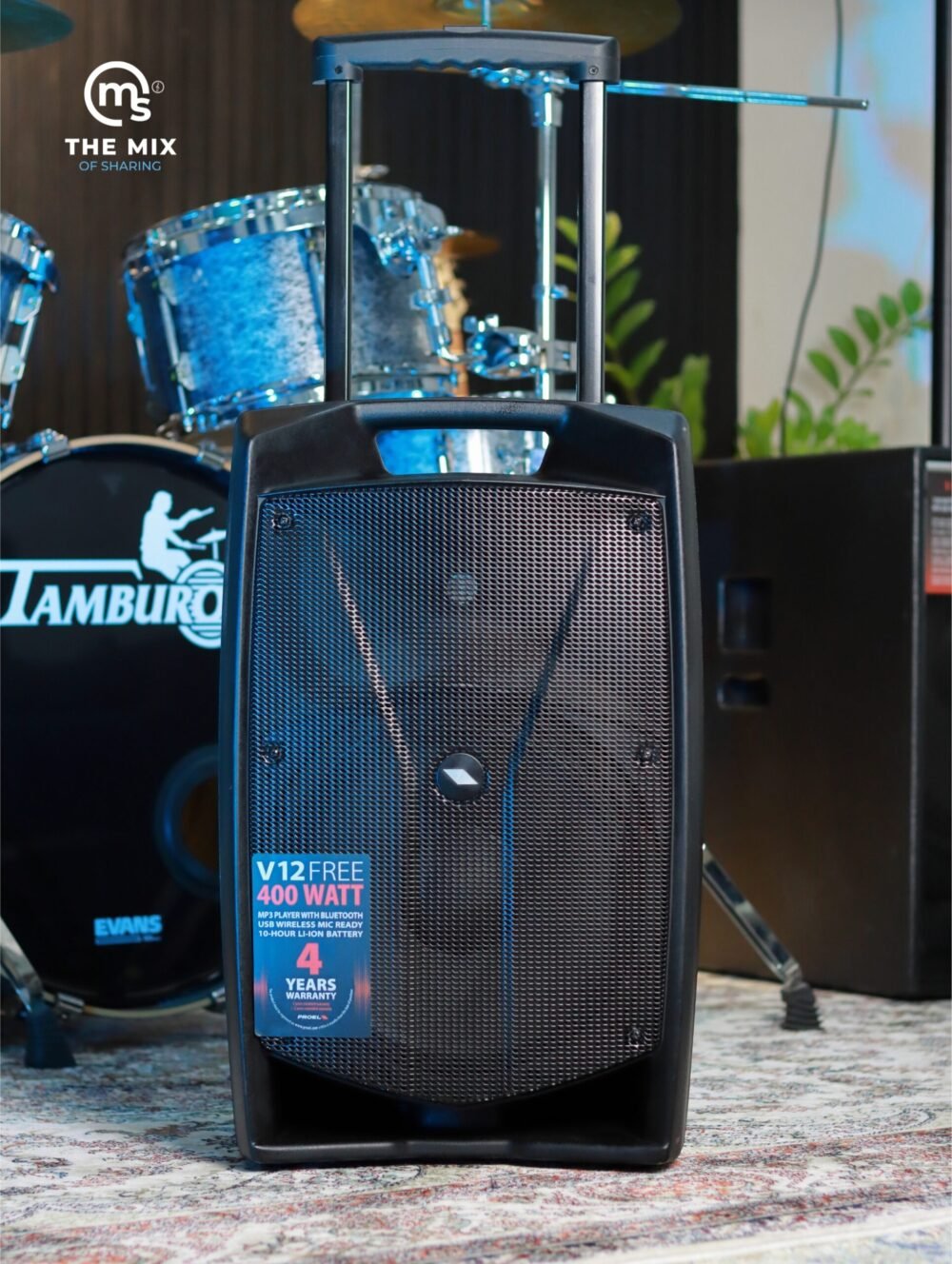 Alternative view of PROEL V12FREE V-FREE Series Portable All-in-One Battery-Powered 12" Loudspeaker Sound System