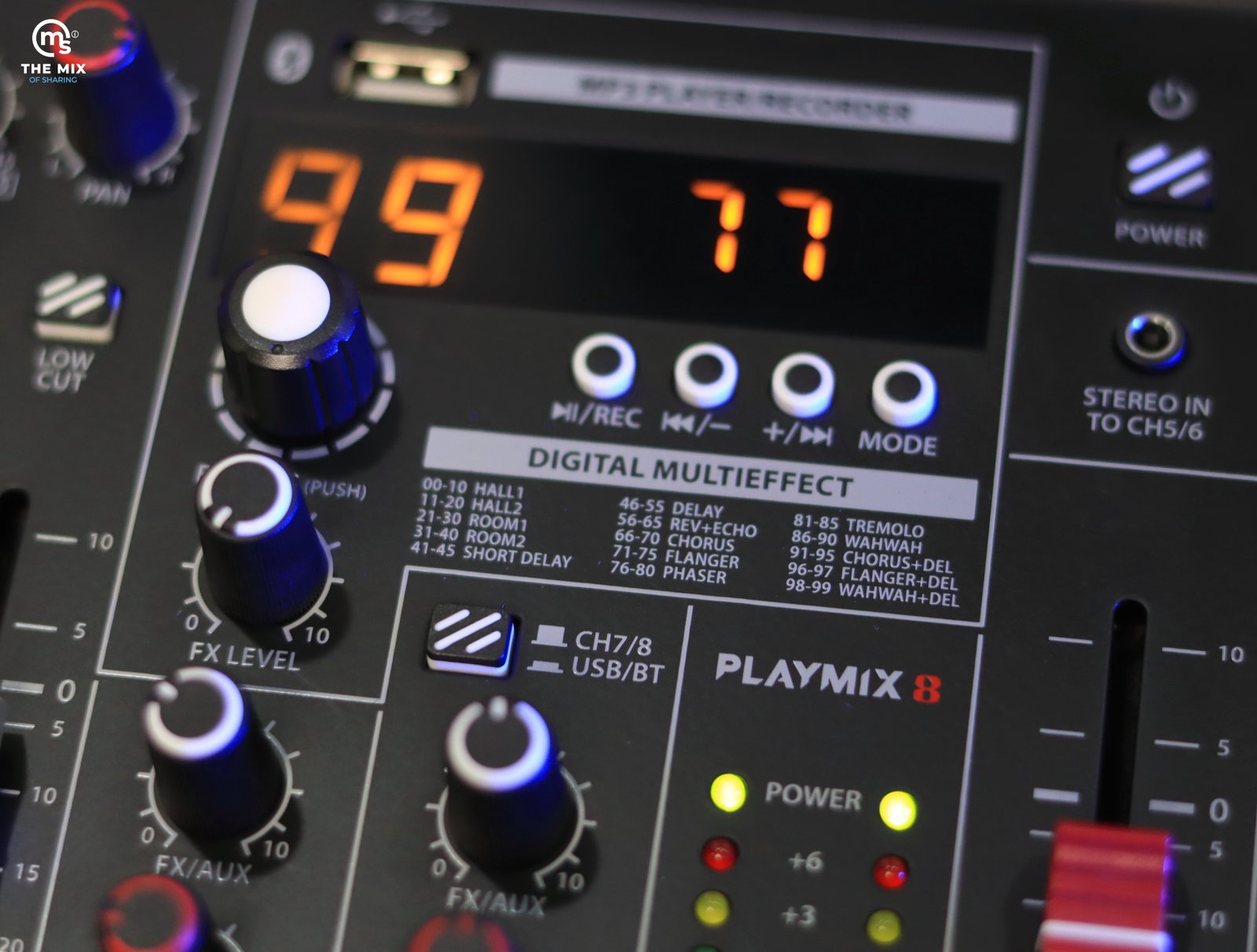 PROEL PLAYMIX 8 Audio Mixer with Player, Recorder and Effects - Image 3