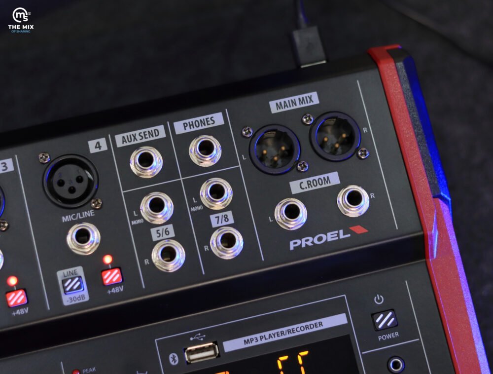 PROEL PLAYMIX 8 Audio Mixer with Player, Recorder and Effects - Image 5