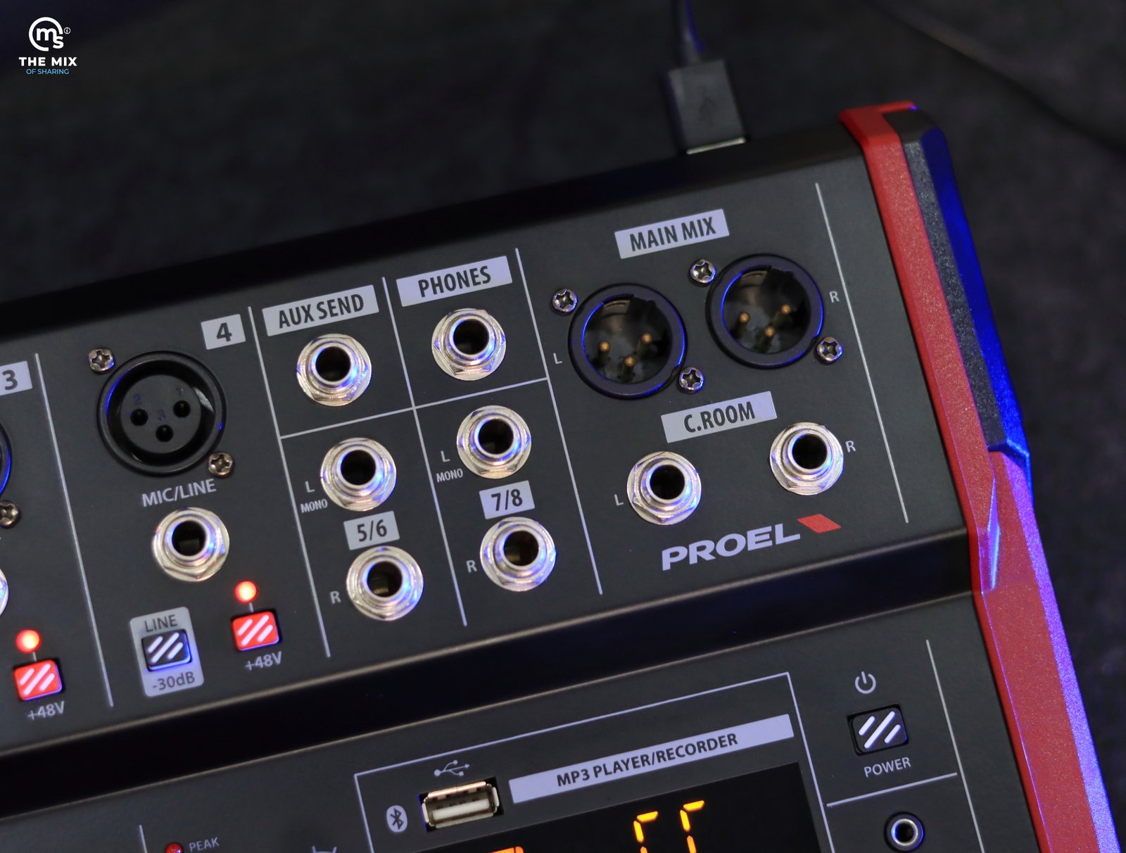 PROEL PLAYMIX 8 Audio Mixer with Player, Recorder and Effects - Image 5