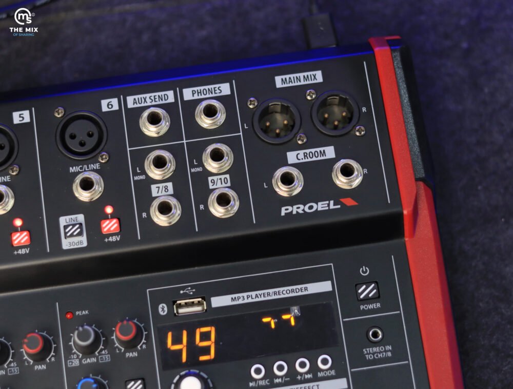 PROEL PLAYMIX 10 Audio Mixer with Player, Recorder and Effects - Image 6