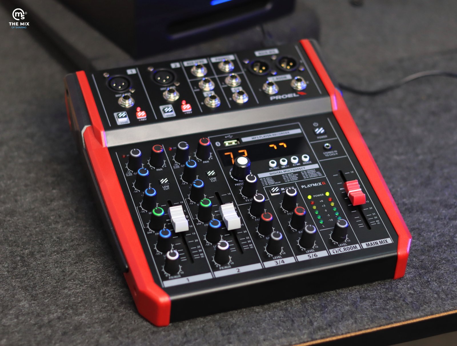 PROEL PLAYMIX 6 Audio Mixer with Player, Recorder and Effects - Image 3