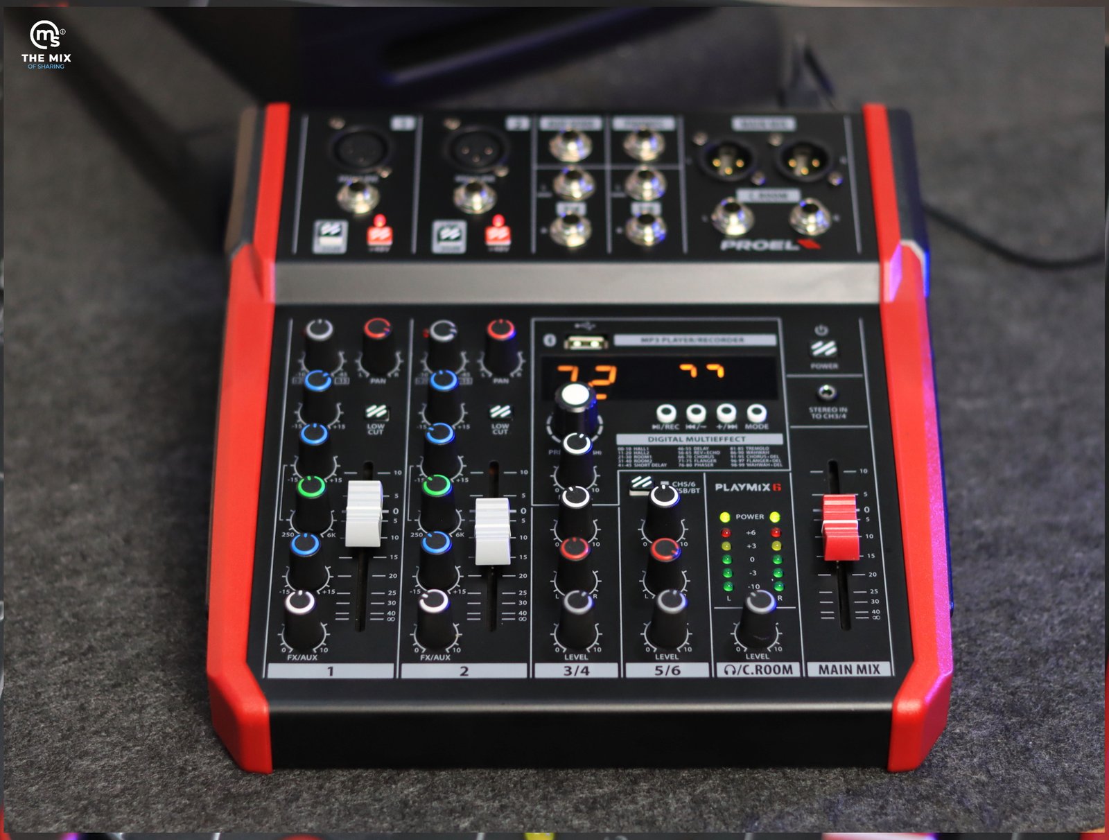 PROEL PLAYMIX 6 Audio Mixer with Player, Recorder and Effects - Image 4