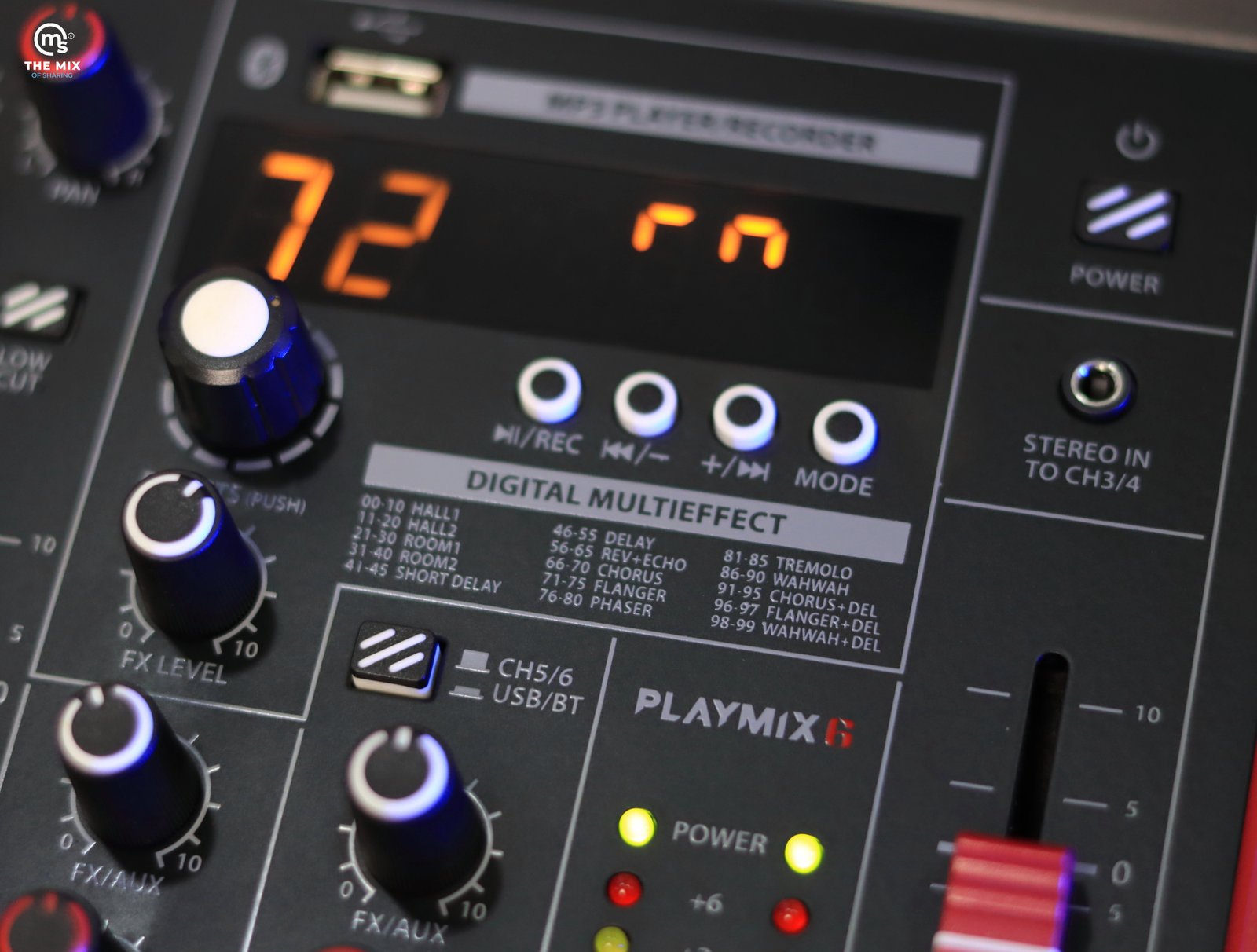 PROEL PLAYMIX 6 Audio Mixer with Player, Recorder and Effects - Image 5