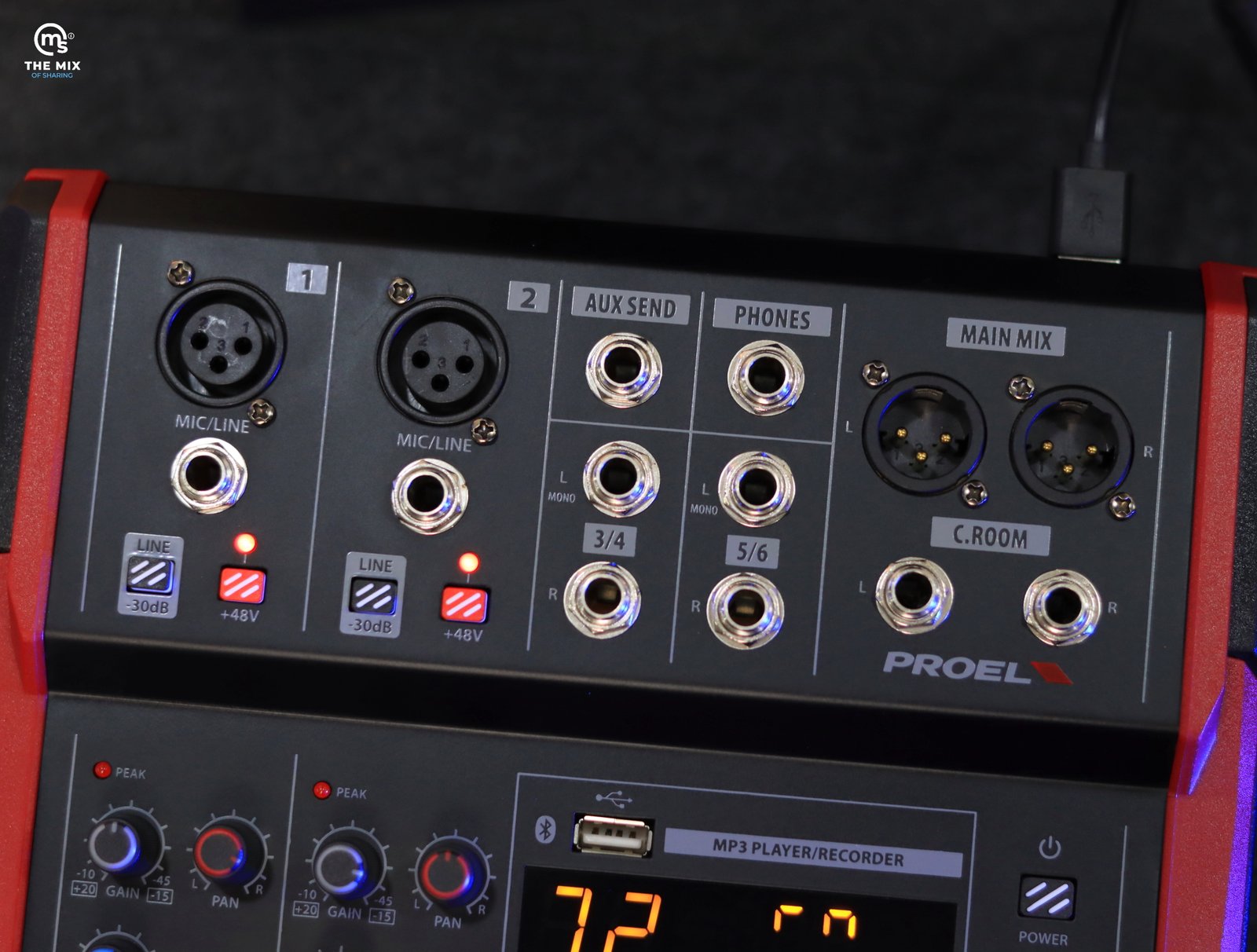PROEL PLAYMIX 6 Audio Mixer with Player, Recorder and Effects - Image 7