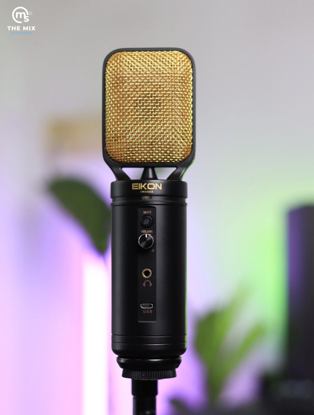 Eikon CM14USB USB + XLR Condenser Studio Microphone with USB Interface (Black & Gold) - Image 2