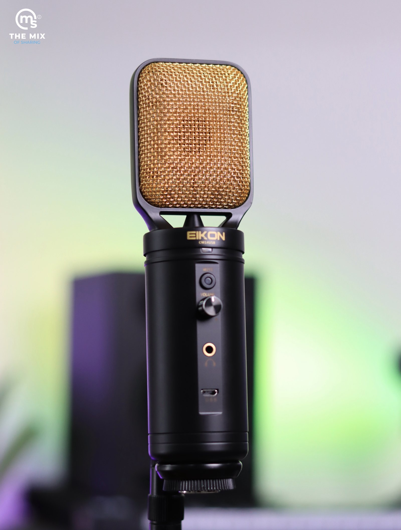 Eikon CM14USB USB + XLR Condenser Studio Microphone with USB Interface (Black & Gold) - Image 3