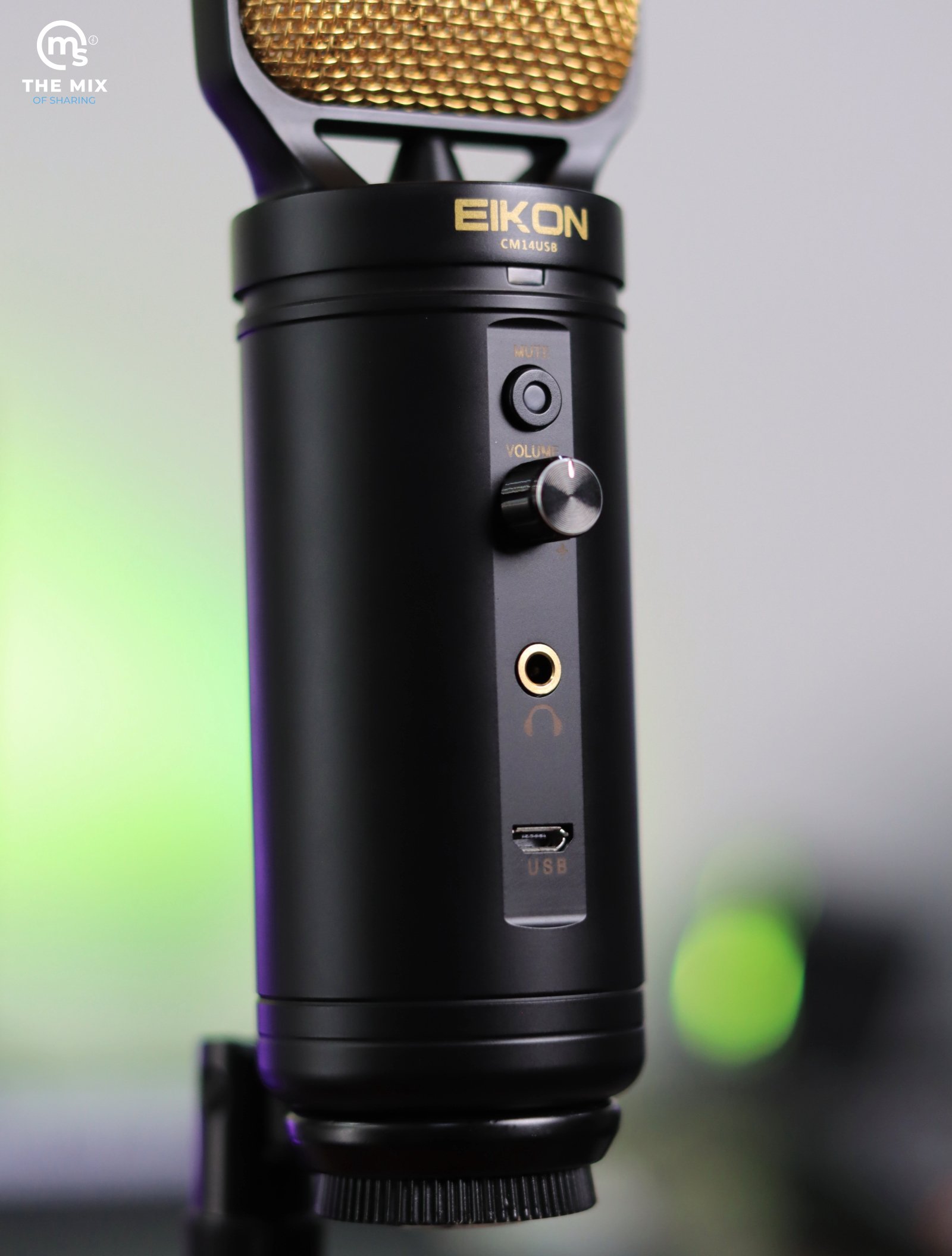 Eikon CM14USB USB + XLR Condenser Studio Microphone with USB Interface (Black & Gold) - Image 8