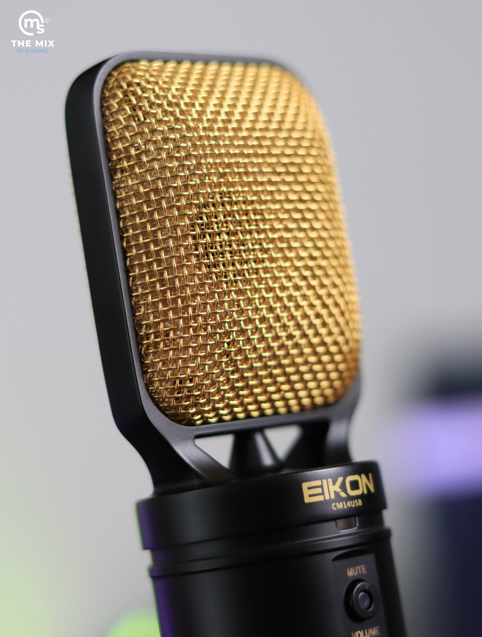 Eikon CM14USB USB + XLR Condenser Studio Microphone with USB Interface (Black & Gold) - Image 7