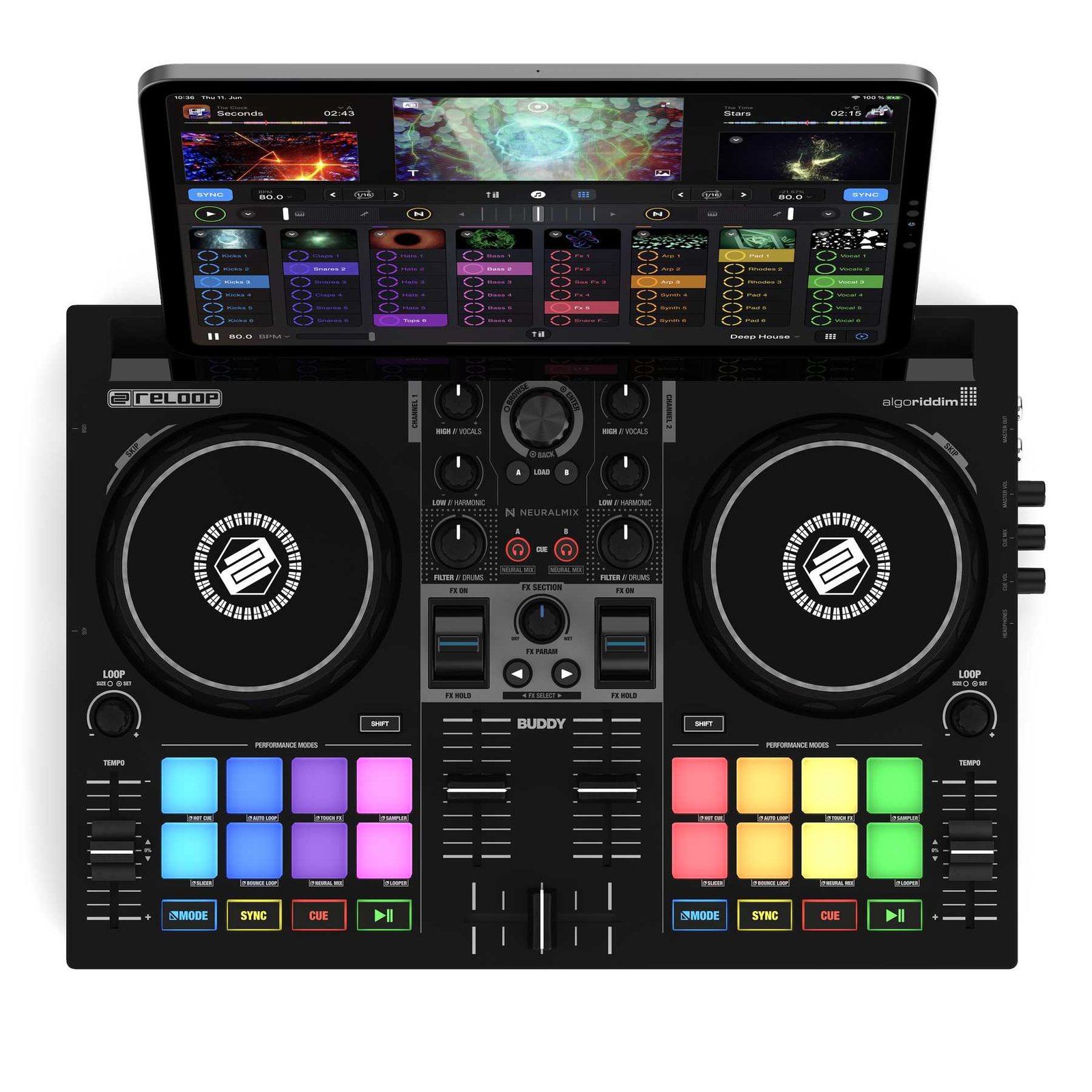 Reloop Buddy Compact 2-Deck Djay Controller for iOS/ iPad OS/ Android/ Mac & PC - Image 11