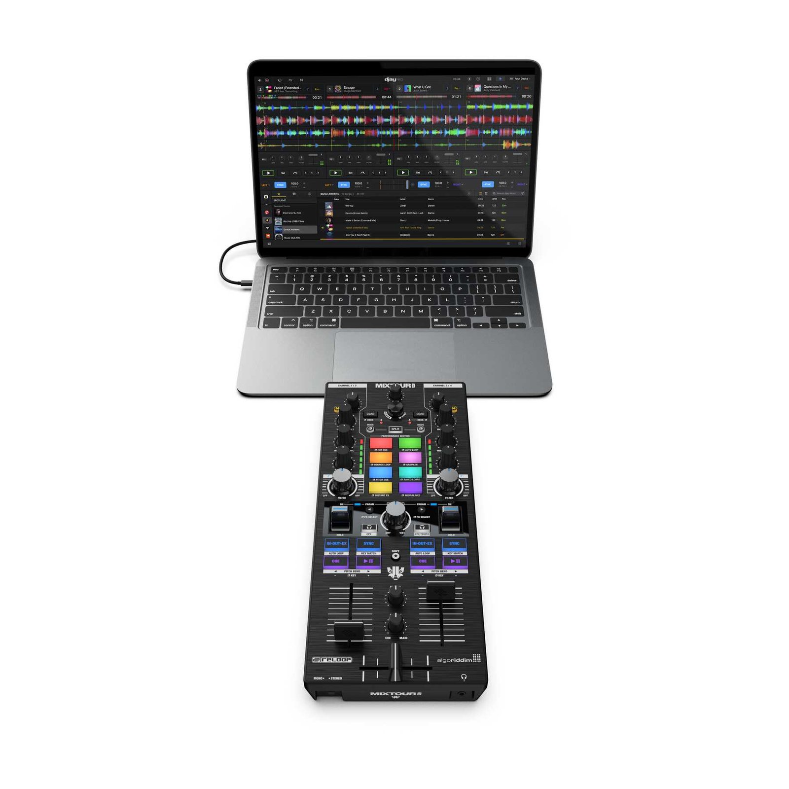 Reloop Mixtour Pro Portable Performance 4-Deck All-In-One DJ Controller - Image 11
