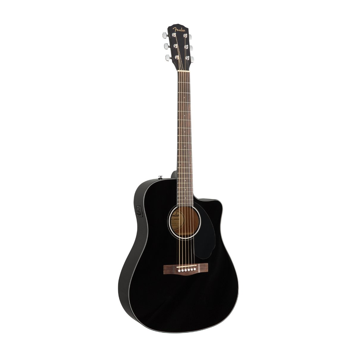 Fender CD-60SCE Dreadnought, Walnut Fingerboard, Black - Image 3