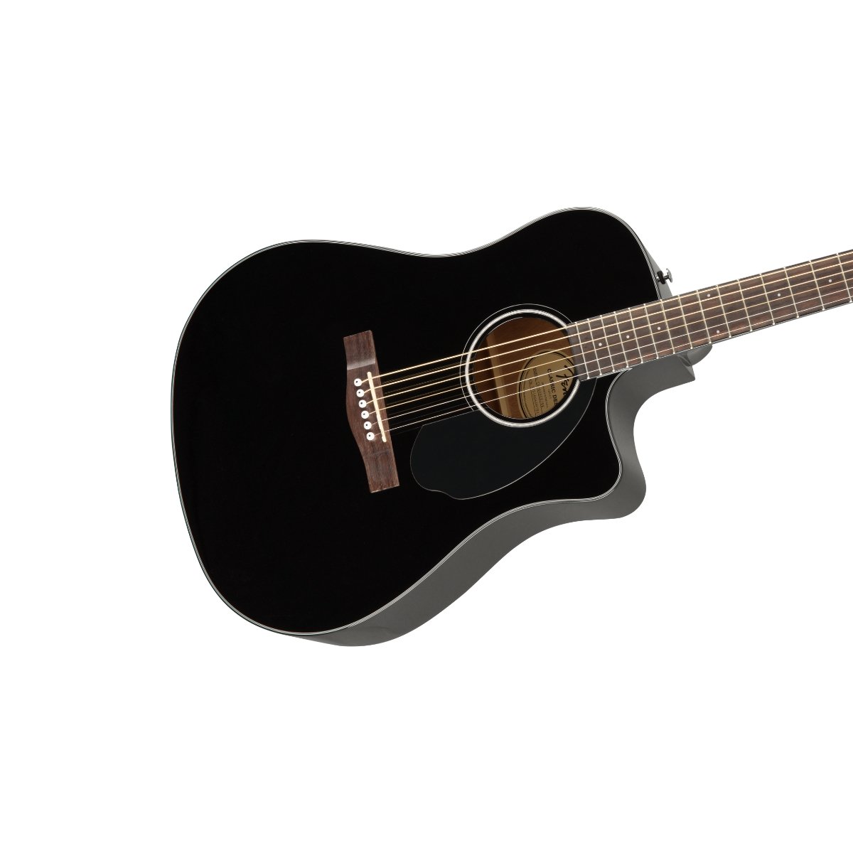 Fender CD-60SCE Dreadnought, Walnut Fingerboard, Black - Image 4