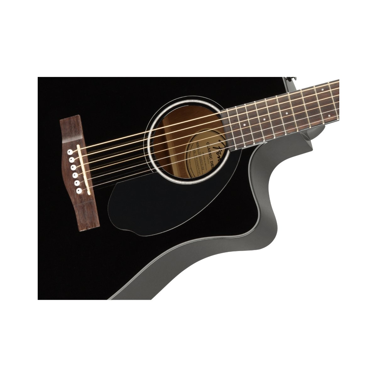 Fender CD-60SCE Dreadnought, Walnut Fingerboard, Black - Image 5