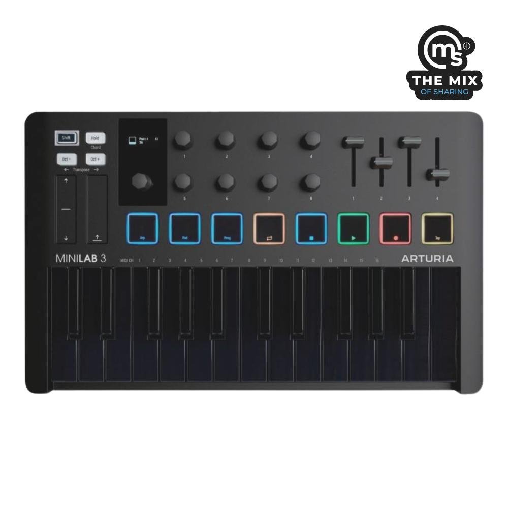 Arturia MiniLab 3 25-key Universal Music Midi Keyboard Controller – Deep  Black - MS - The Mix Of Sharing